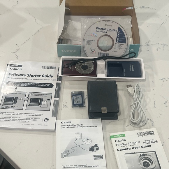 Canon PowerShot SD1100 IS Compact Digital Camera - Maroon Red - Picture 3 of 11